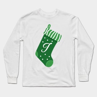 Christmas Stocking with the Letter I Long Sleeve T-Shirt